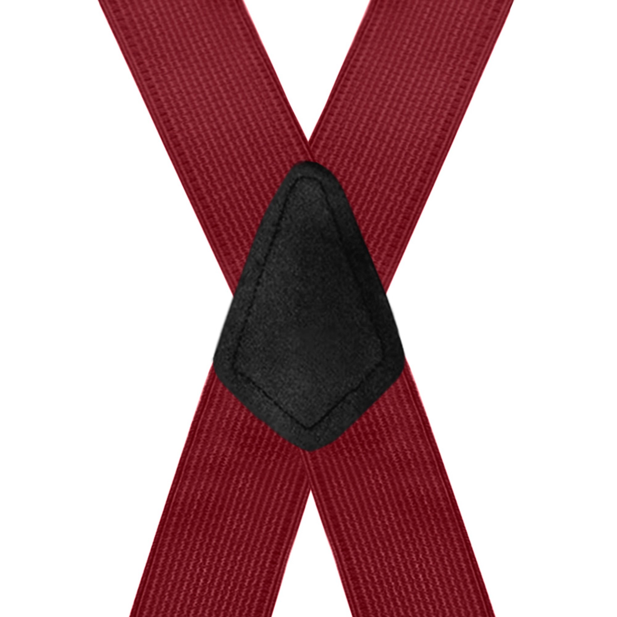 2 Inch Wide X-Back Construction Clip Suspenders - BURGUNDY