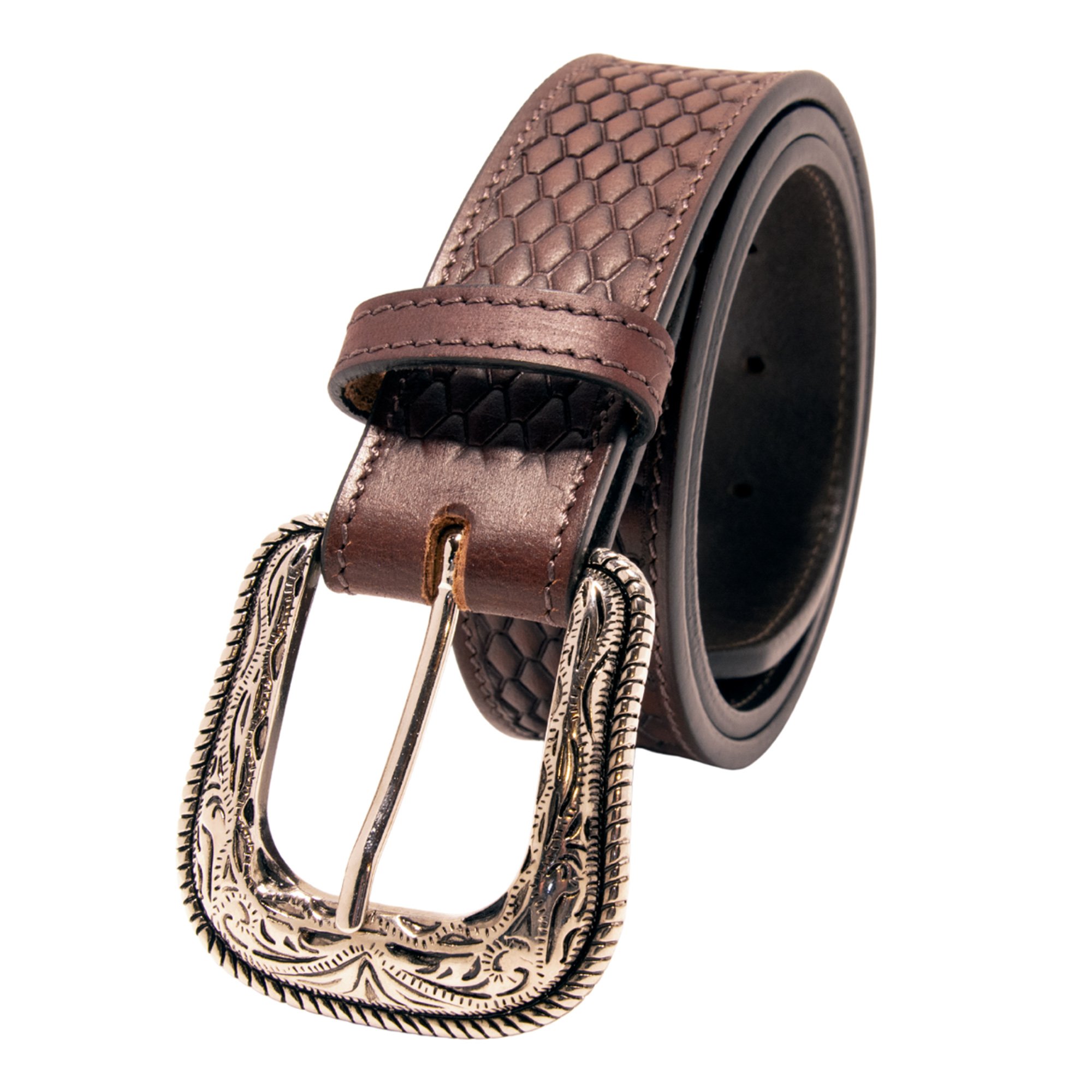 Snake Skin Pattern Top Grain Leather Belt