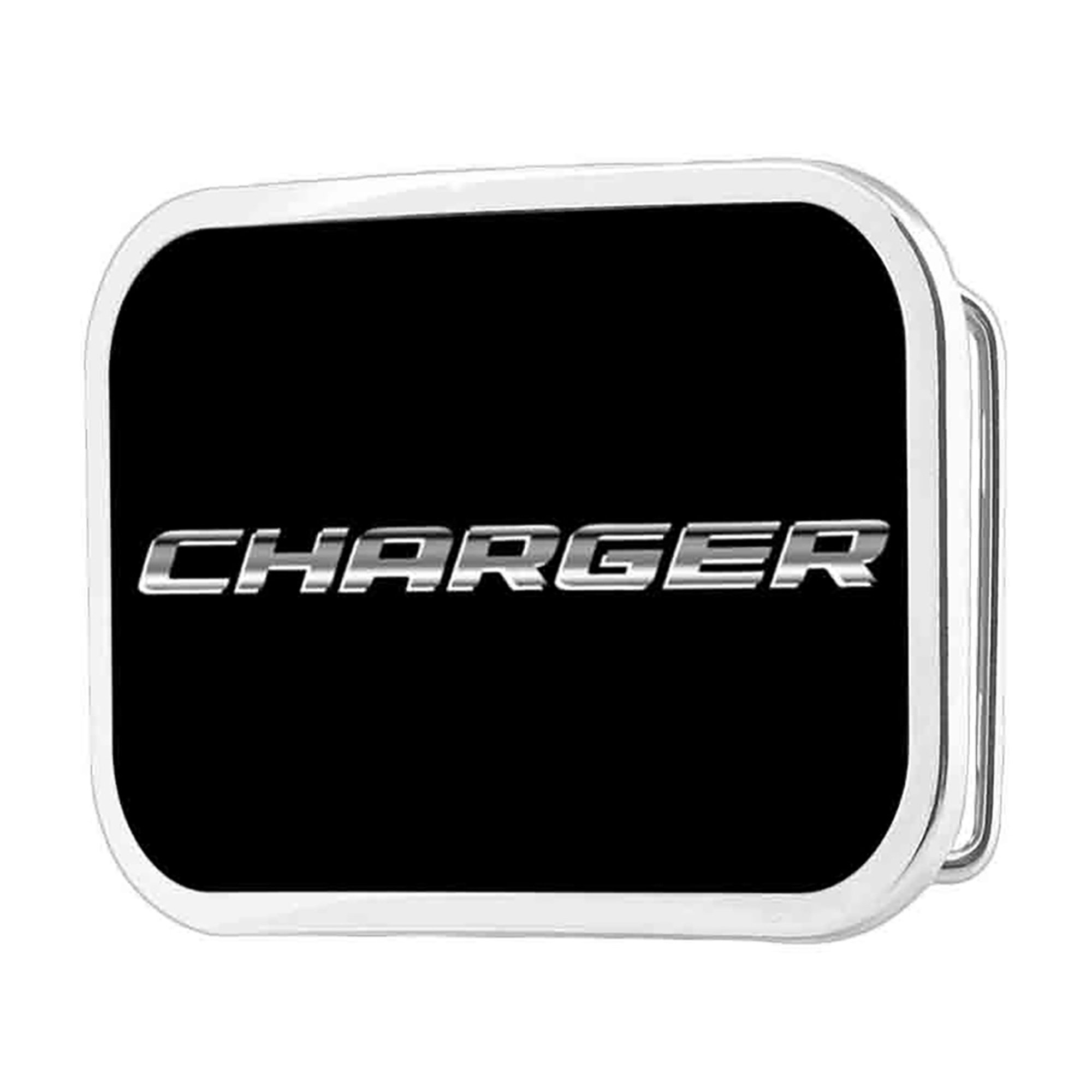 Dodge Charger Black Silver Fade Belt Buckle