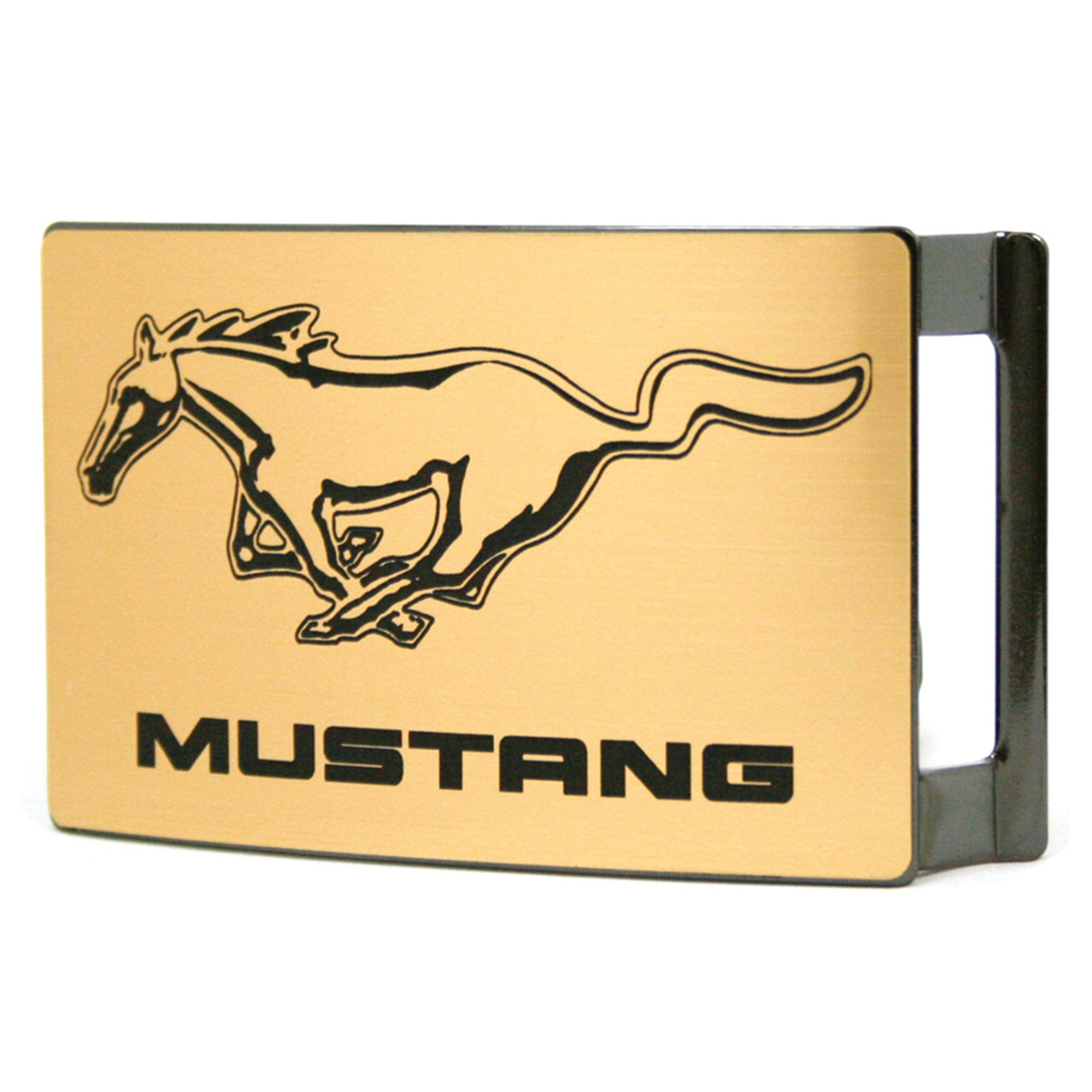 Ford Mustang Black Logo Brushed Belt Buckle
