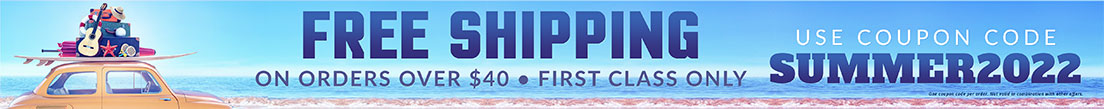 Get free shipping on orders over $40 use code SUMMER2022.