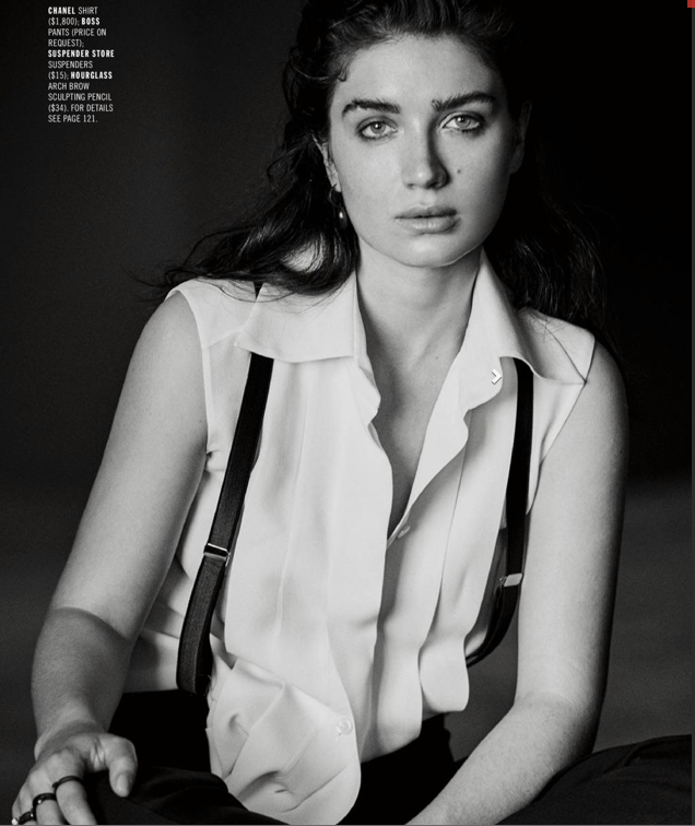 Eve Hewson modelling suspenders