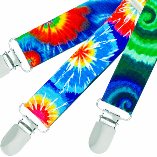 Buckle-Down Unisex-Adult's Suspender-Tie Dye One Size Multicolor