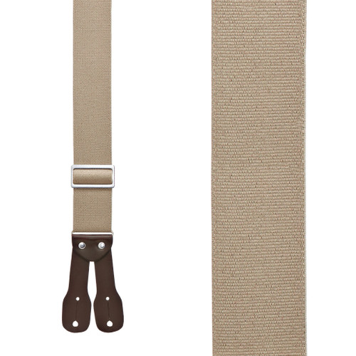 Two-Inch-Wide Button-On Loggers Suspenders - Tan