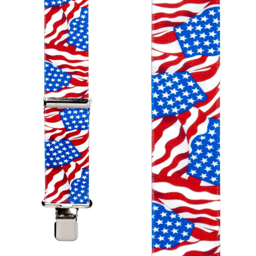 Set Patriotique US : Bretelles, Lacet Et Nœud Papillon Ajustable – Drapeau Américain