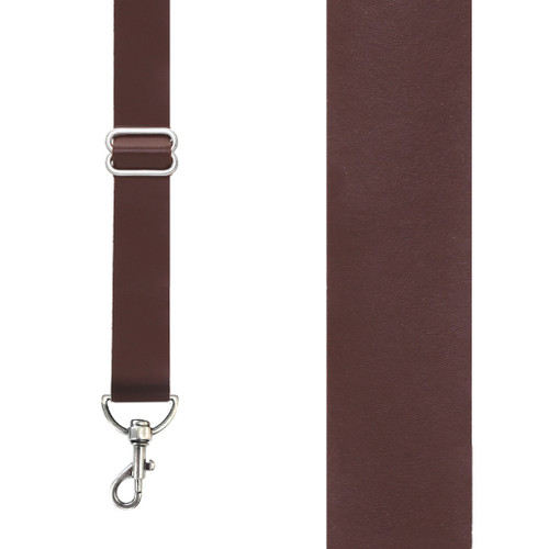 Brown Leather Suspenders with Trigger Snaps Tan SuspenderStore