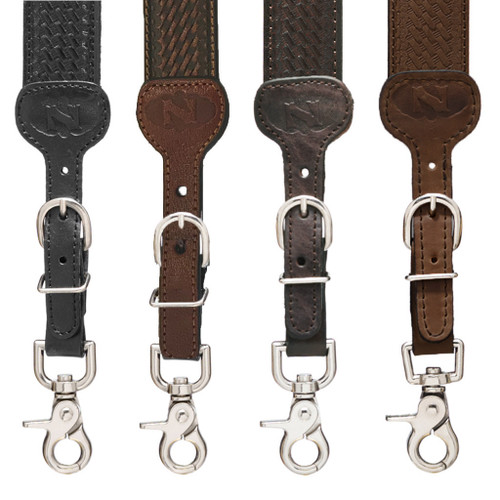 Basketweave Leather Western Suspenders | SuspenderStore