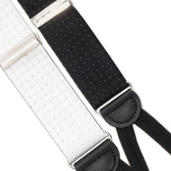 IVORY Silk Suspenders 1.5-Inch Wide - Runner End