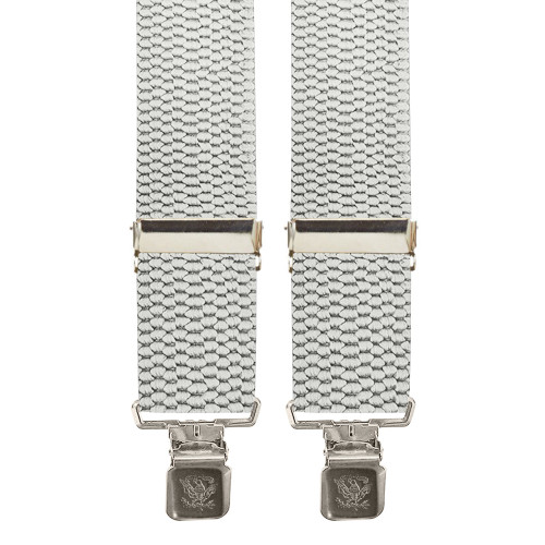 2 Inch Wide X-Back Construction Clip Suspenders - SILVER