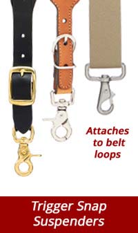 Suspenders with Trigger Snap Attachments