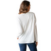  White Long Sleeve Star Animal Print Patch Top back view