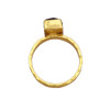 Backside of Amethyst gold plated ring size 7.