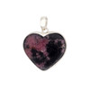 Rhodonite heart sterling silver pendant. 
