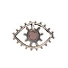 Backside of Evil eye Rose Quartz sterling silver pendant. 
