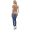 Vocal Apparel Ribbed Knit Short Sleeve Top - back view