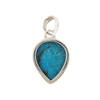 Backside of Kingman Turquoise teardrop silver pendant. 