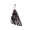 Triangle-shaped black rutilated Quartz sterling silver pendant.