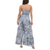 Angie Clothing Paisley Print Smocked Bodice Wide Leg Jumpsuit - back view