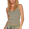 POL Clothing Scoop Ribbed Knit Tank Top - Dried Basil