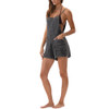 Lotus and Luna One Piece Romper - Vintage Black - front pocket view