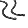B.Tiff 8mm black flat Cuban link chain 18" necklace close-up.