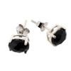 Black Onyx Sterling Silver Stud Earrings Faceted Jewelry Gemstone Gothic Dark
