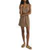 Z Supply Keegan Slub Jersey Mini Dress - Iced Coffee - front view