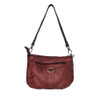 Dakota leather crossbody and shoulder purse with cactus embroidered design, backside view. 