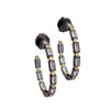 Black and 14kt gold-plated CZ hoop earrings.  Black and 14kt gold-plated CZ hoop earrings.
