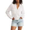 Z Supply Campo Button Up Gauze Top - White - front view