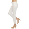 AZI Lori Jeans - Lightweight White Denim - Frayed Double Hem - side view