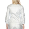 AZI Selena Metallic Silver Stretch Denim Jacket - back view