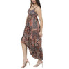 Nostalgia Clothes - Hi-Low Hem Maxi Dress - Paisley Print - side view