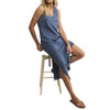 Z Supply Palisades Coastline Jersey Midi Dress - Vintage Indigo - side slit view