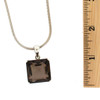 Faceted Smoky Topaz sterling silver pendant measured. 