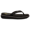 Volatile Footwear - PALAU - Black Raffia Low Wedge Flip Flop Sandal - side view