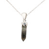 Labradorite crystal point sterling silver necklace.  Labradorite crystal point sterling silver necklace.