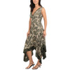 Lola P. Boho Tropical Leaf Print Midi Dress - side view