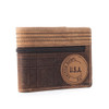 Logan's men's leather wallet by Myra side tilt view.  