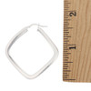 Italian Sterling Silver Square Flat Wavy Hoop Earrings – Anti-Tarnish Finish size with ruler Italian Sterling Silver Square Flat Wavy Hoop Earrings – Anti-Tarnish Finish size with ruler