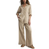 Z Supply Henri Washed Linen Blend Wide Leg Pants - Flax - front view