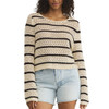 Z Supply Kit Stripe Cropped Sweater - Sea Salt 