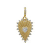 Gold Heart Pendant with CZ Stones