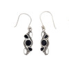 Black Onyx sterling silver dangle earrings. 