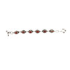 Red Coral sterling silver link bracelet straightened out. 