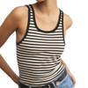 Z Supply Classic Striped Scoop Tank - Black - neckline view