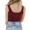Angie Clothes - Rib Crop Tank Top - Maroon - back view