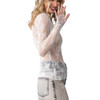 Long Sleeve See Through Lace Top - Ivory - sleeve view