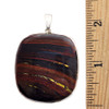 Large Red Tigers Eye sterling silver pendant with a ruler. 