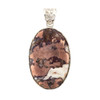 Large oval Copper sterling silver pendant. 